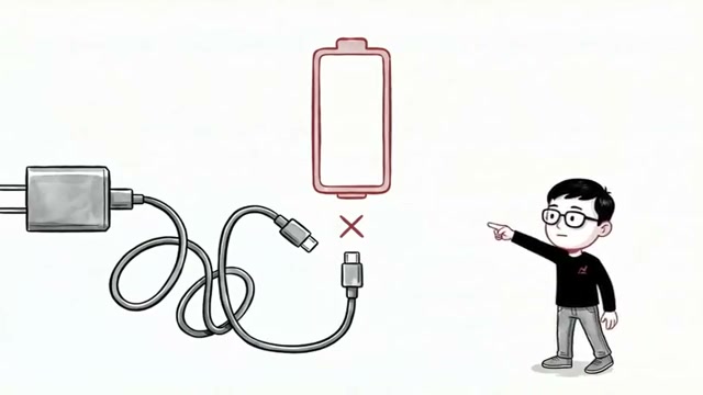 충전기와 기기는 있지만 케이블이 연결되지 않은 상태