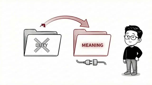 DUTY 폴더가 MEANING 폴더로 바뀌는 장면