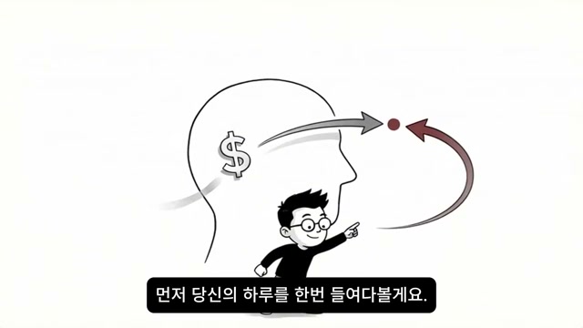 돈과 뇌의 관계를 암시하는 실루엣