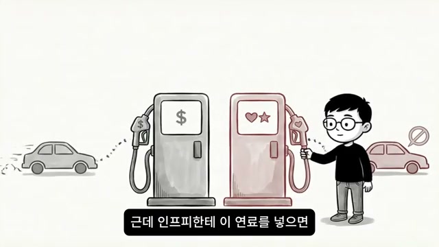 두 개의 주유기: 달러와 하트/별