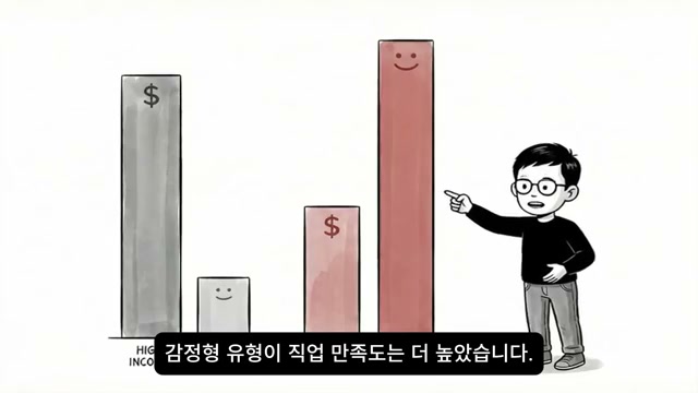 소득보다 만족도가 높은 감정형 비교 막대