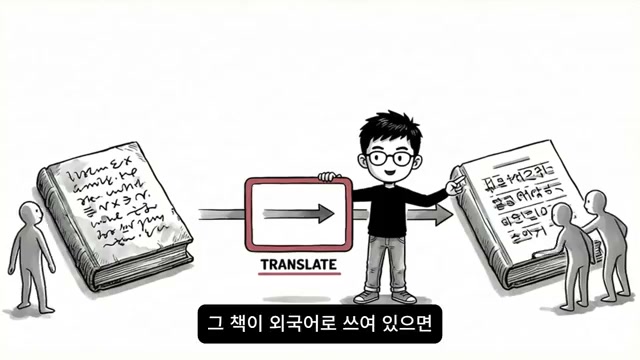 외국어 책을 번역하는 비유