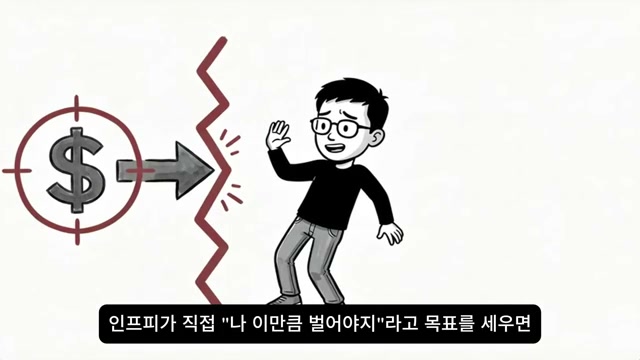 직접적인 돈 목표 앞에서 저항하는 장면