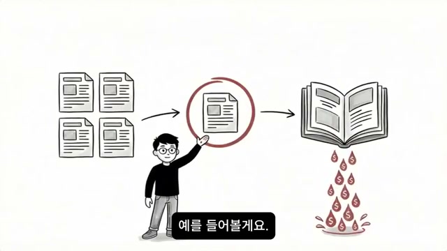 4개의 글 중 하나를 골라 전자책으로 확장하는 흐름