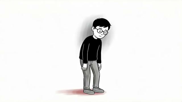 무기력하게 처진 캐릭터