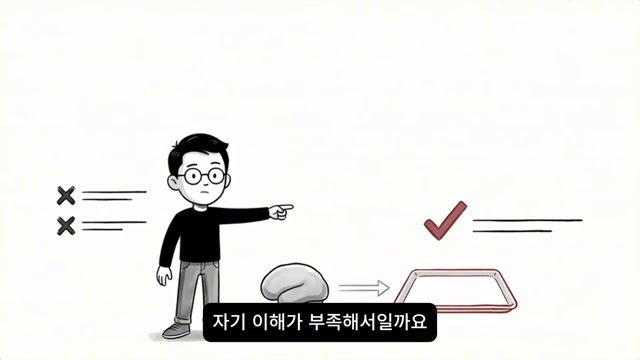 X표와 체크 표시가 대비되는 설명 도식