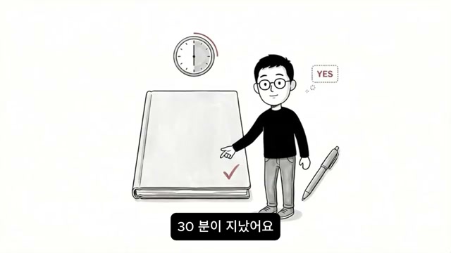 30분 후 YES 판정과 큰 노트