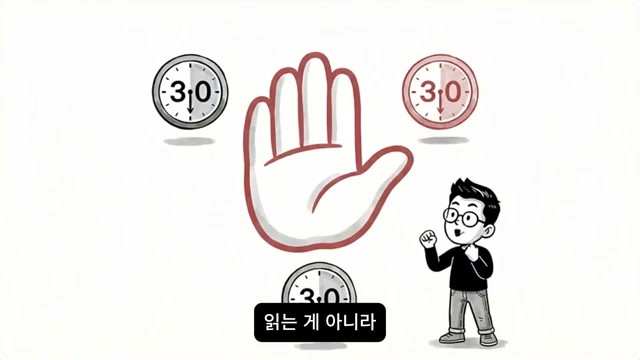 세 개의 30분 단위를 강조하는 손바닥 이미지