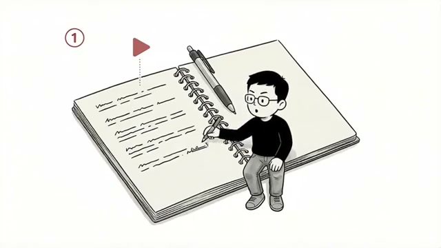 첫 번째 시식용 노트와 펜