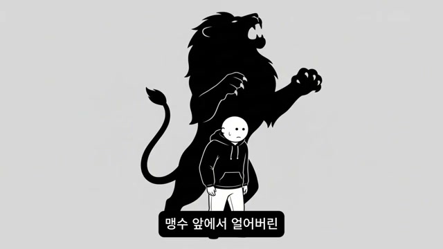 맹수 앞에서 얼어붙은 초식동물 비유