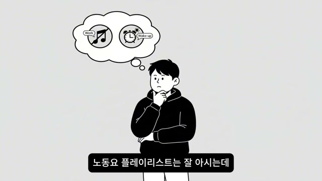 노동요와 기상료를 떠올리는 말풍선