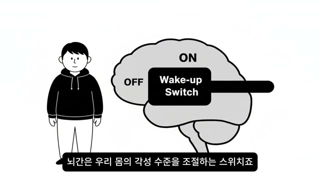 Wake-up Switch가 OFF에서 ON으로 전환되는 뇌 도식