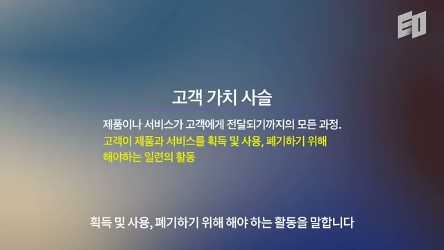 고객 가치 사슬 정의