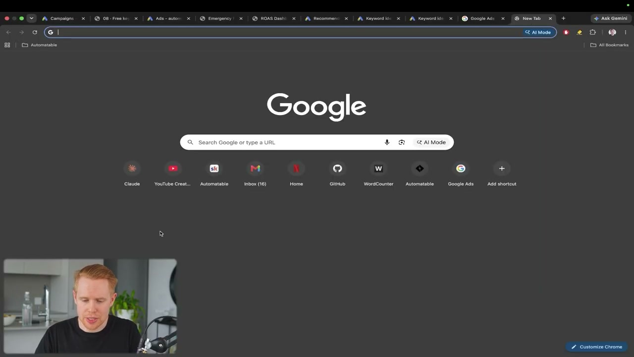 Google 검색 시작 화면